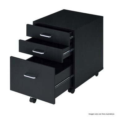 Gabinete Tennos 93199 color negro 3 gavetas con ruedas