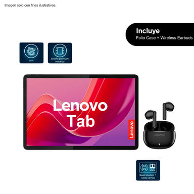 Tablet 10.1" WUXGA Lenovo MediaTek Helio G85, 4GB, 128GB, Android 14 + Folio Case + Stereo Earbuds