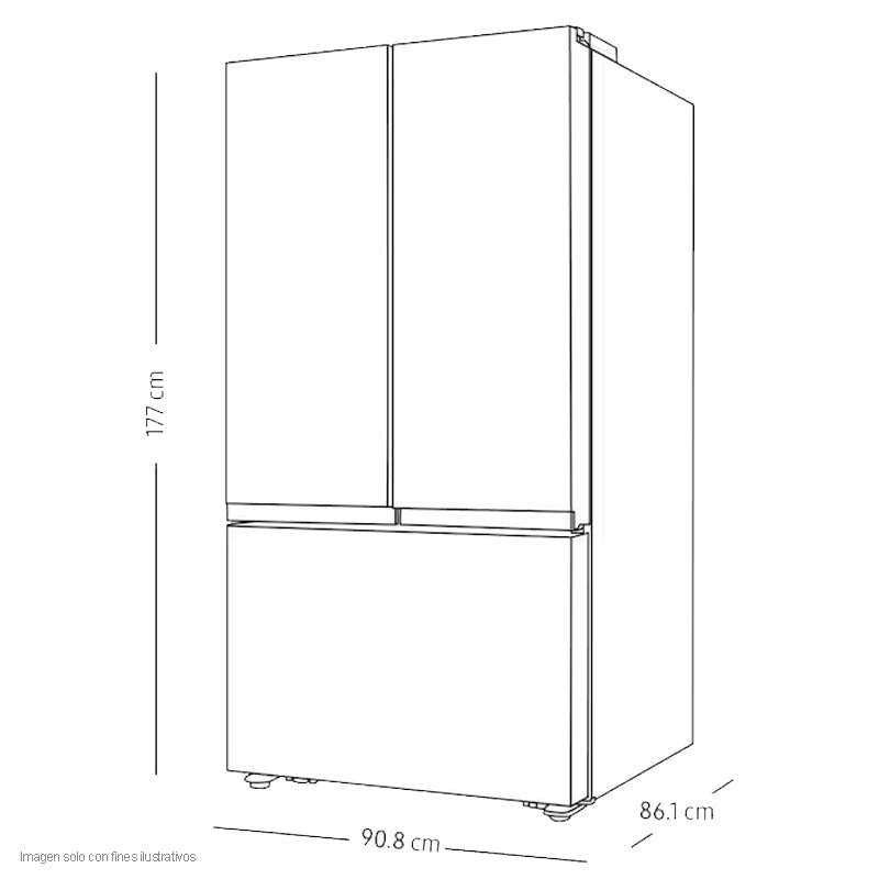 Refrigeradora French Door 31.3pc RF32CG5N10S9AP Samsung inverter de 3 puertas acero inoxidable