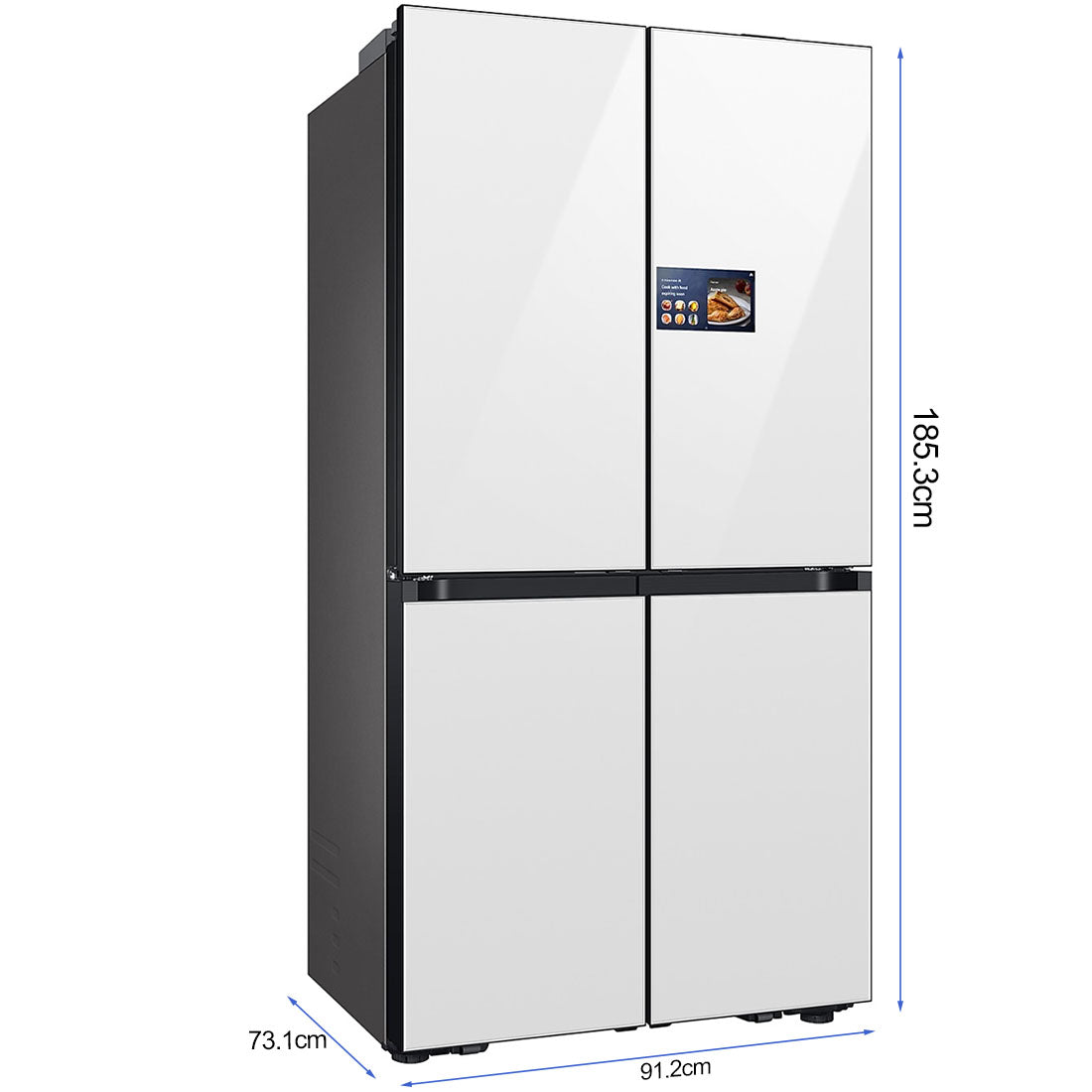 Refrigeradora 23PC French Door Bespoke, 4 puertas, Samsung color blanco limpio.