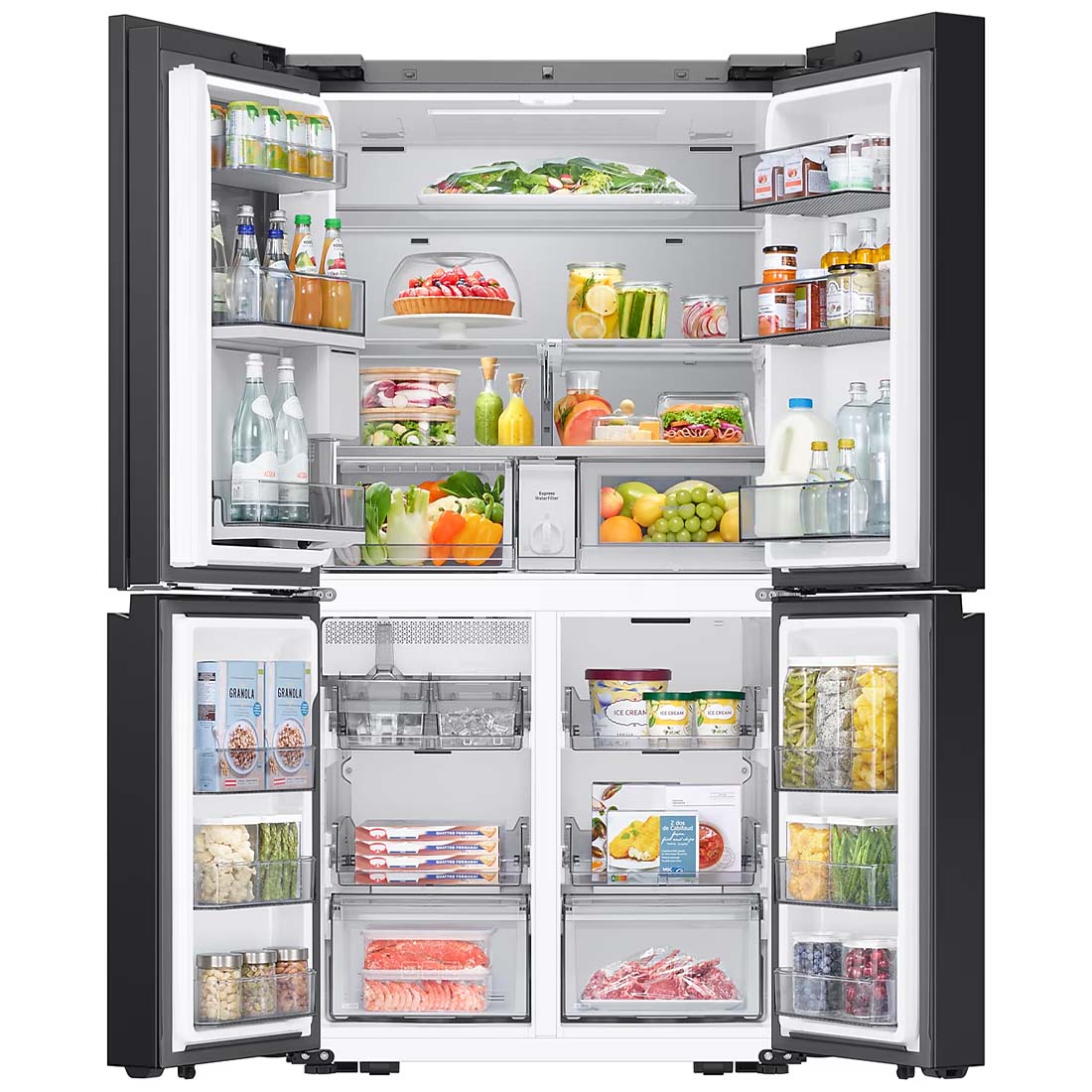 Refrigeradora 23PC French Door Bespoke, 4 puertas, Samsung color blanco limpio.