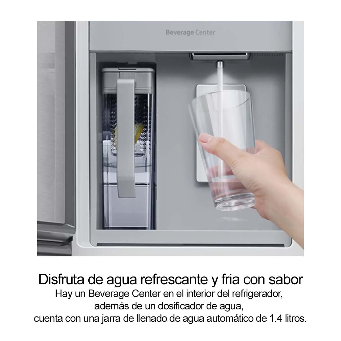 Refrigeradora 23PC French Door Bespoke, 4 puertas, Samsung color blanco limpio.