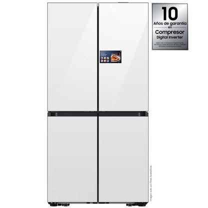 Refrigeradora 23PC French Door Bespoke, 4 puertas, Samsung color blanco limpio.