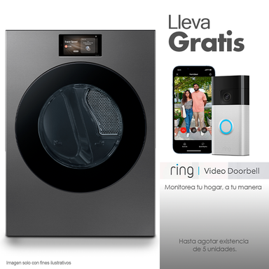 Secadora de 24kg a gas BESPOKE DV90F24UPSAP Samsung, pantalla táctil LCD de 7 pulgadas multi control