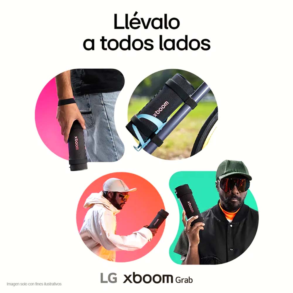Bocina portátil XBoom Grab LG 20W bluetooth color negro