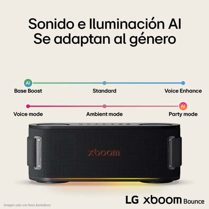 Bocina portátil XBOOM GO BOUNCE LG con 30W  color negro