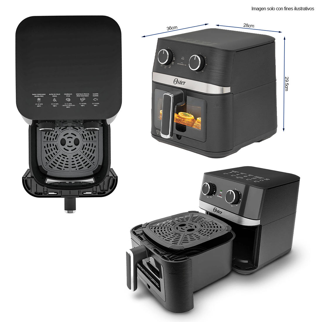 Freidora de aire 6 litros Oster EOSTCKSTAF60WMDF 1700W