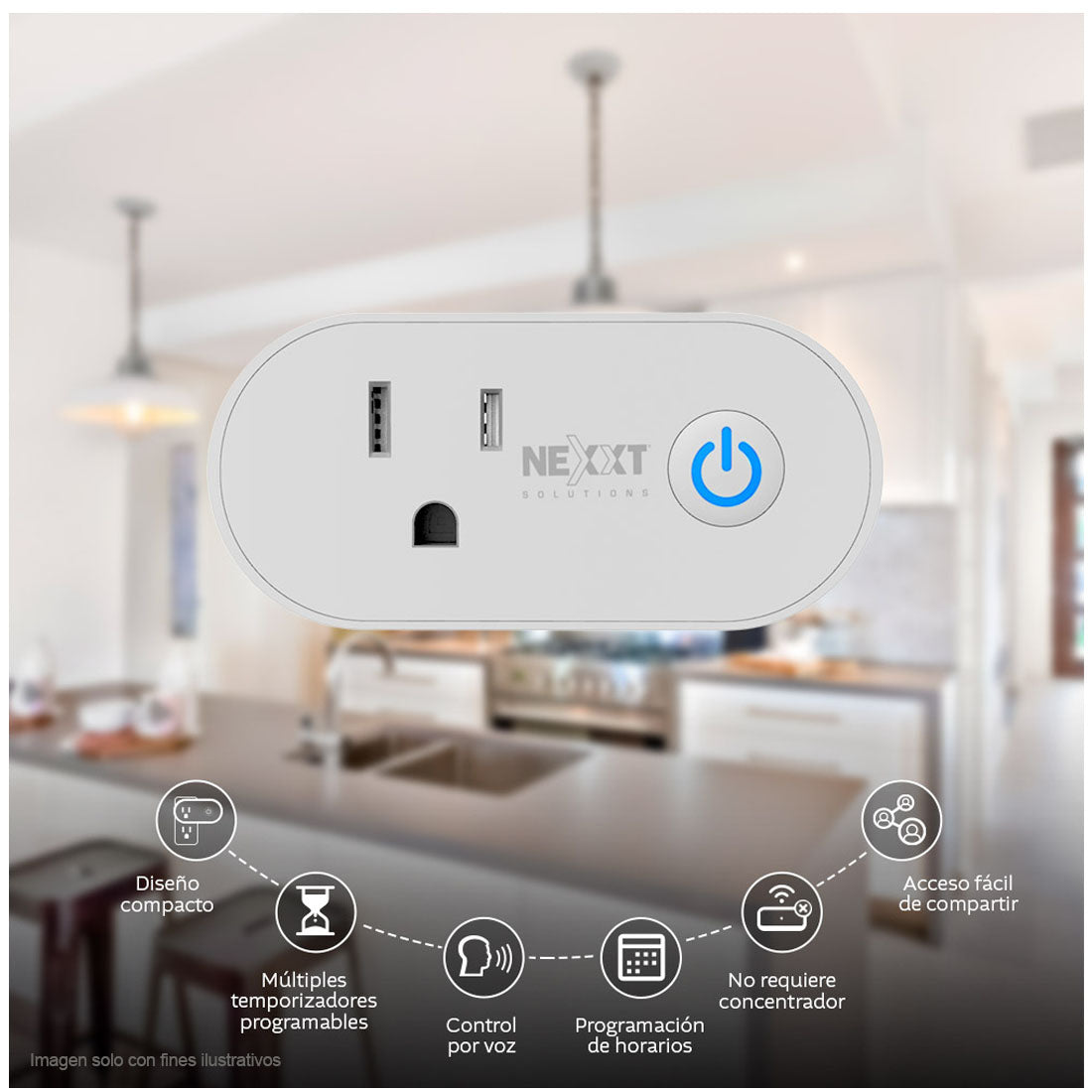 Enchufe inteligente Wi-Fi NHP-S611M Nexxt 110V /60hz