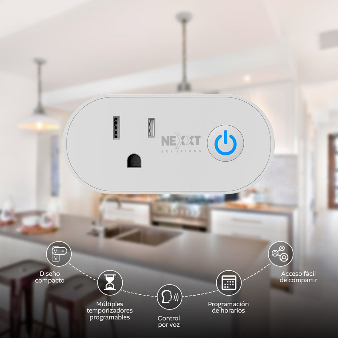 Enchufe inteligente NHP-S611M Pack de 2 ,Wi-Fi  indoor 110V-60Hz