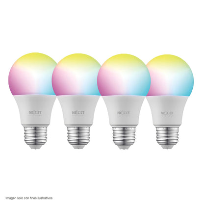 Pack de 4 bombillos Smart NHB-C110M RGB 110V -60HZ WI-FI Nexxt