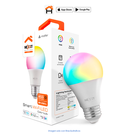 Bombillo Smart RGB NHB-C110M Nexxt, 110V -60HZ WI-F