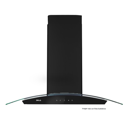 Extractor de grasa Isla 90cm, PRISMA ISLA TOUCH 90 BLACK Drija, 2 chimeneas, iluminación LED, 3 velocidades, control táctil.