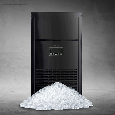 Fabricador de hielo FH45- Black | Drija, acero inoxidable Capacidad 45kg, forma de hielo cubos cuadrados producción continua.