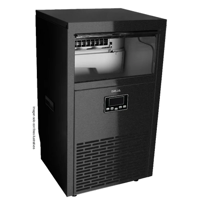Fabricador de hielo FH45- Black | Drija, acero inoxidable Capacidad 45kg, forma de hielo cubos cuadrados producción continua.