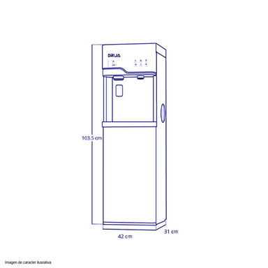 Dispensador de agua LUSSO Drija 20 galones carga inferior panel táctil 3 funciones en 1 (agua fría, agua caliente y hielo)