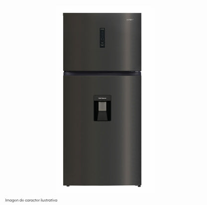 Refrigeradora Top Mount 20pc RF20IN81BD Sankey color acero inoxidable negro con dispensado de agua.