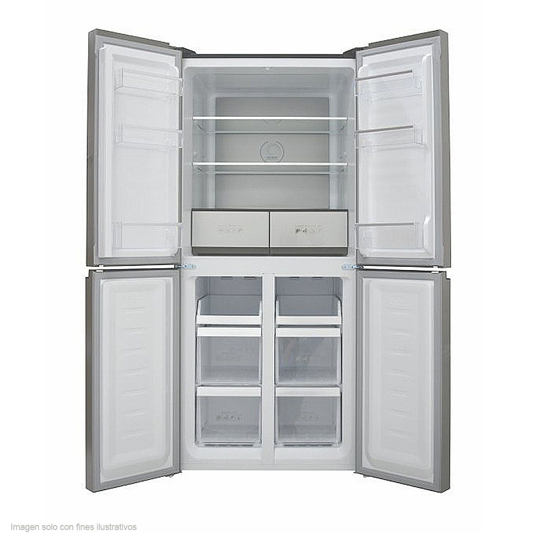 Refrigeradora 16.6pc RF-16F4BG Sankey 4 puertas tecnología inverter puertas de vidrio espejo en negro