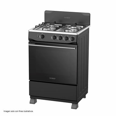 Estufa a gas de 24" BELL BL Sankey 4 quemadores color negro