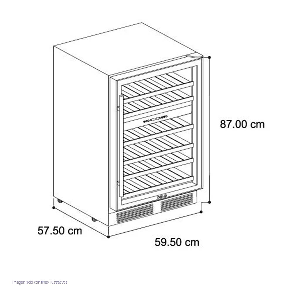 Vinera empotrable Ciro 46 Drija capacidad para 46 botellas iluminación LED azul