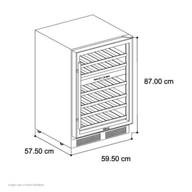 Vinera empotrable Ciro 46 Drija capacidad para 46 botellas iluminación LED azul