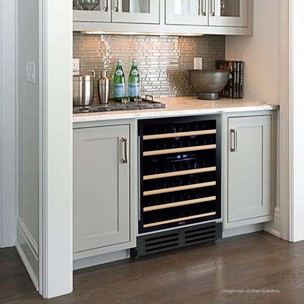 Vinera empotrable Ciro 46 Drija capacidad para 46 botellas iluminación LED azul