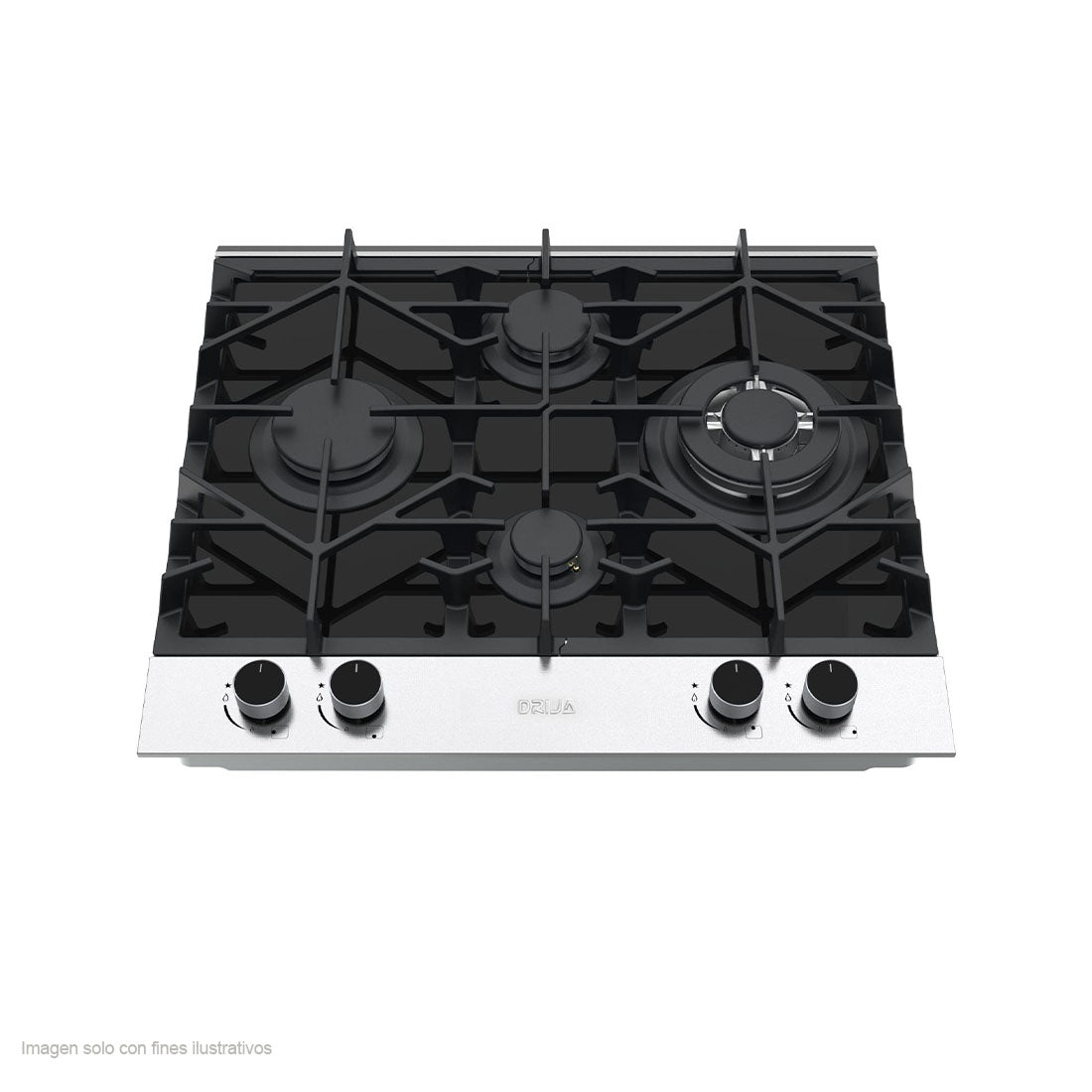 Estufa a gas FERRARA 60 PRO  Drija de vitrocerámica- acero 4 quemadores encendido eléctrico.