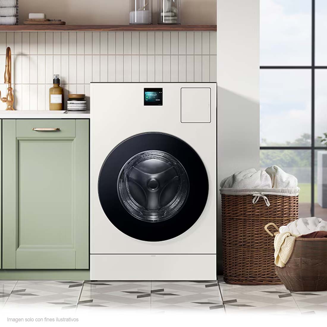 Lavadora y Secadora eléctrica 26kg WD26FB8690BEAP Samsung color Beige