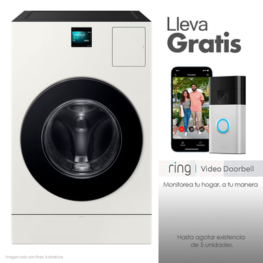 Lavadora y Secadora eléctrica 26kg WD26FB8690BEAP Samsung color Beige