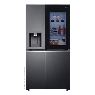 Refrigeradora Side By Side 22pc, VS25XHWCB, LG InstaView negro matte, metal decoration, Door Coolong, ThinQ