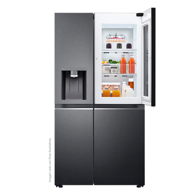 Refrigeradora Side By Side 22pc, VS25XHWCB, LG InstaView negro matte, metal decoration, Door Coolong, ThinQ