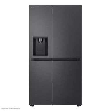 Refrigeradora 22pc Side By Side VS25LQIK de LG, color negro mate Smart inverter dispensador de agua