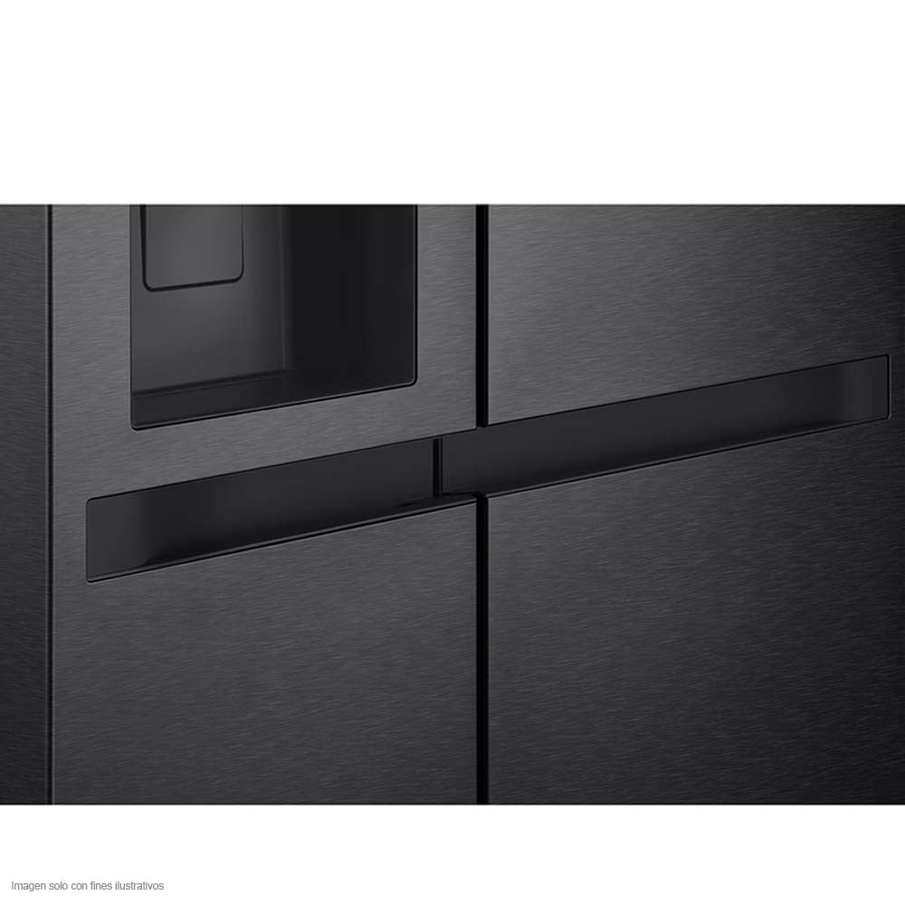 Refrigeradora 22pc Side By Side VS25LQIK de LG, color negro mate Smart inverter dispensador de agua