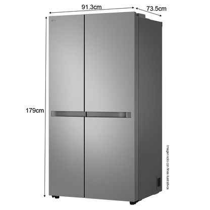 Refrigeradora 22pc Side By Side, VS25BJNK LG color silver, multi air flow, compresor inverter, iluminación LED