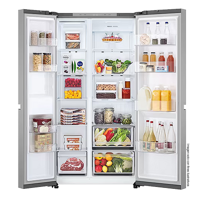 Refrigeradora 22pc Side By Side, VS25BJNK LG color silver, multi air flow, compresor inverter, iluminación LED