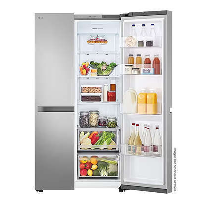 Refrigeradora 22pc Side By Side, VS25BJNK LG color silver, multi air flow, compresor inverter, iluminación LED