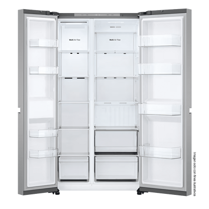 Refrigeradora 22pc Side By Side, VS25BJNK LG color silver, multi air flow, compresor inverter, iluminación LED