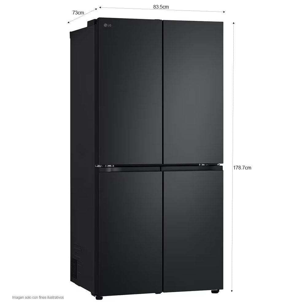Refrigeradora de 4 puertas, 19 pc, GM42BMPM, LG, color negro mate