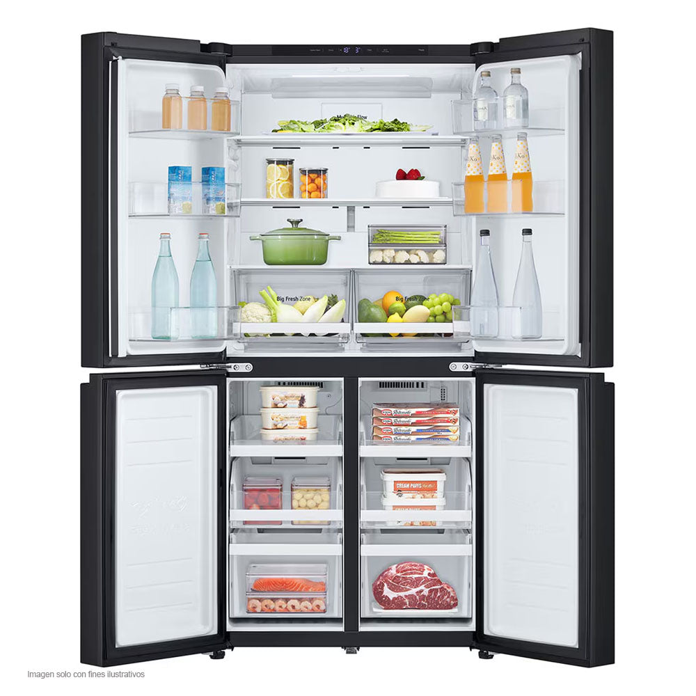 Refrigeradora de 4 puertas, 19 pc, GM42BMPM, LG, color negro mate