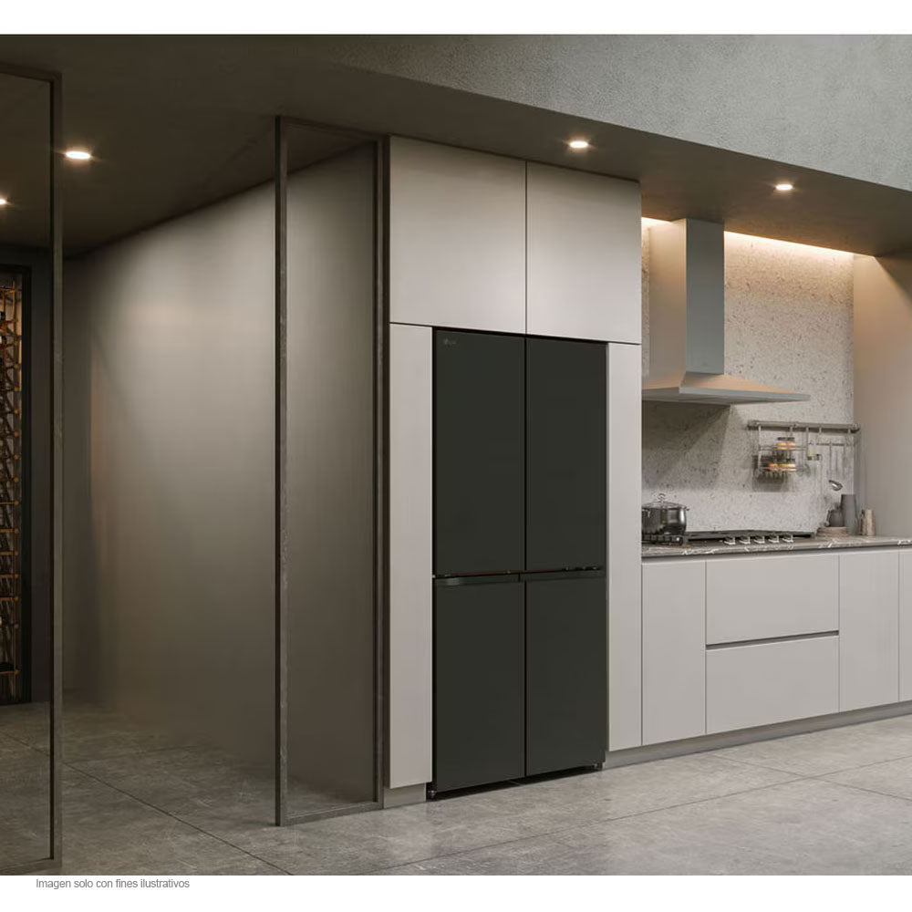 Refrigeradora de 4 puertas, 19 pc, GM42BMPM, LG, color negro mate