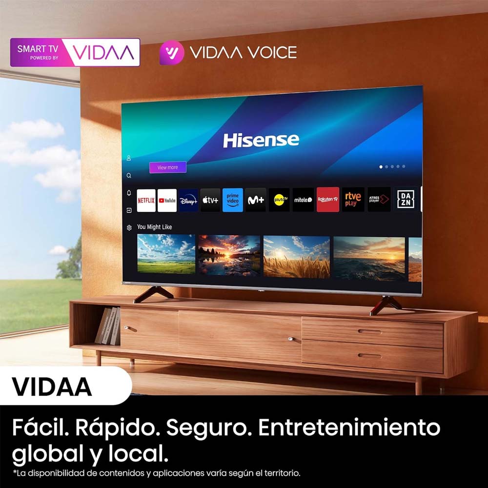 Televisor LED Smart UHD 55" 55A6NV, Hisense, 4K VIDAA