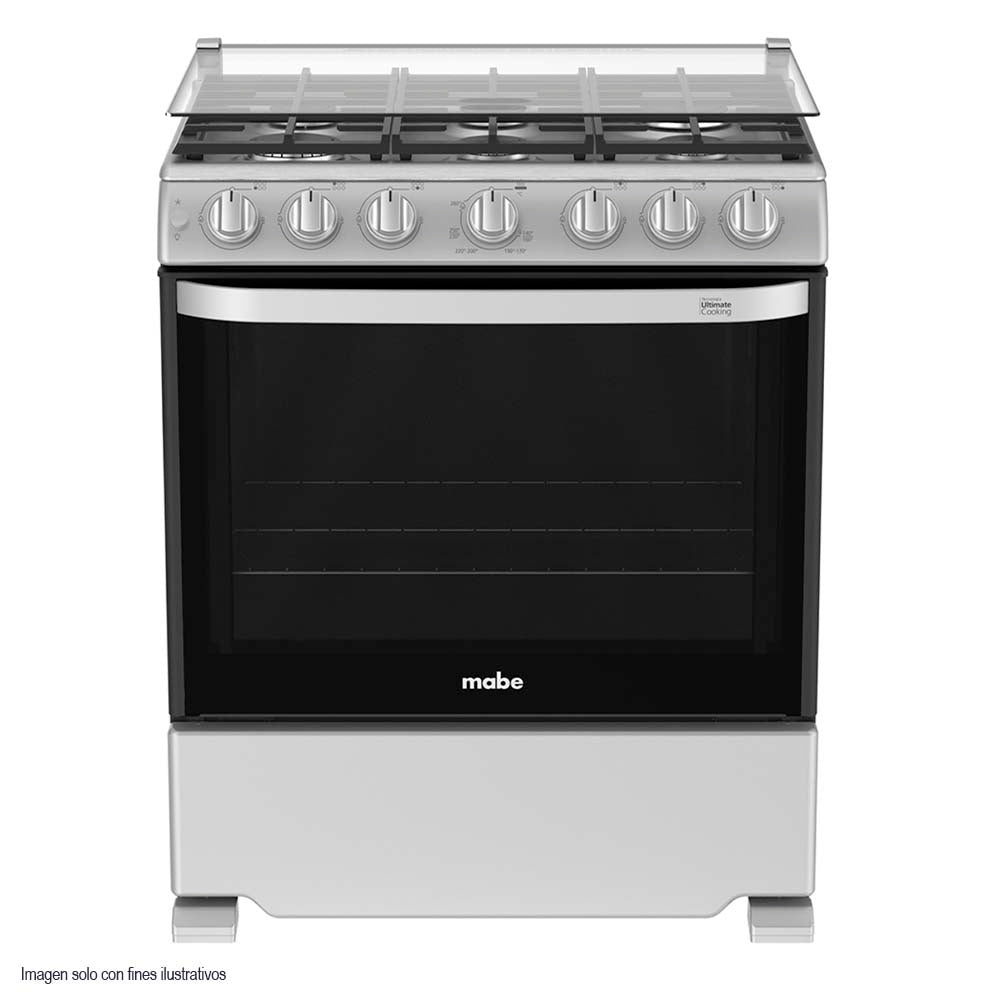 Estufa a gas de 30" WEM7659CFIS3 Mabe 6 quemadores acero inoxidable encendido eléctrico
