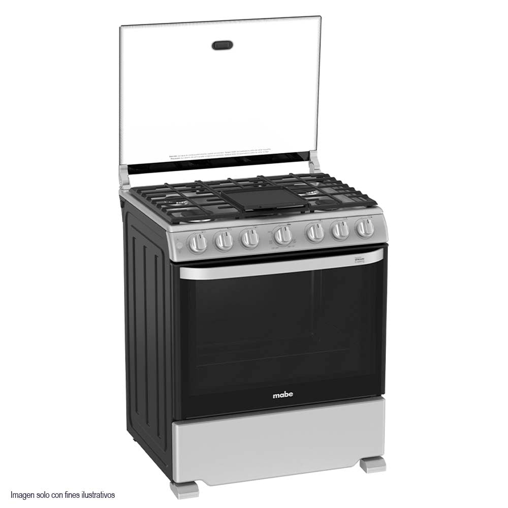 Estufa a gas de 30" WEM7659CFIS3 Mabe 6 quemadores acero inoxidable encendido eléctrico
