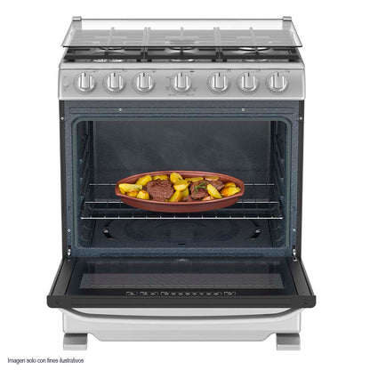 Estufa a gas de 30" WEM7659CFIS3 Mabe 6 quemadores acero inoxidable encendido eléctrico