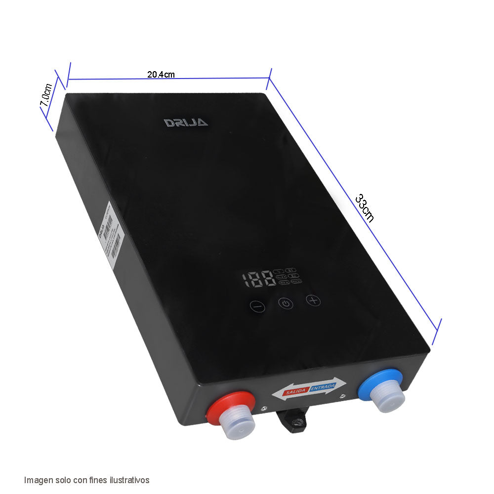 Calentador de agua eléctrico CLTE7KW Drija 10.5 L /min 7Kw panel digital tarjeta electrónica inverter
