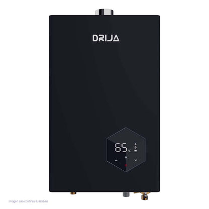 Calentador de agua a Gas CLT10LBLACK  Drija capacidad 10L/min temperatura de 35°C a 65°C color negro.