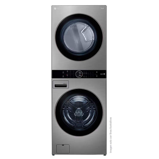Centro de lavado a gas de 22kg WK22VS6P LG, color silver, panel central intuitivo, tecnología AI DD, lavado TurboWash 360