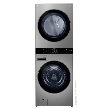 Centro de lavado a gas de 22kg WK22VS6P LG, color silver, panel central intuitivo, tecnología AI DD, lavado TurboWash 360