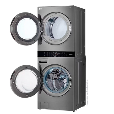 Centro de lavado a gas de 22kg WK22VS6P LG, color silver, panel central intuitivo, tecnología AI DD, lavado TurboWash 360