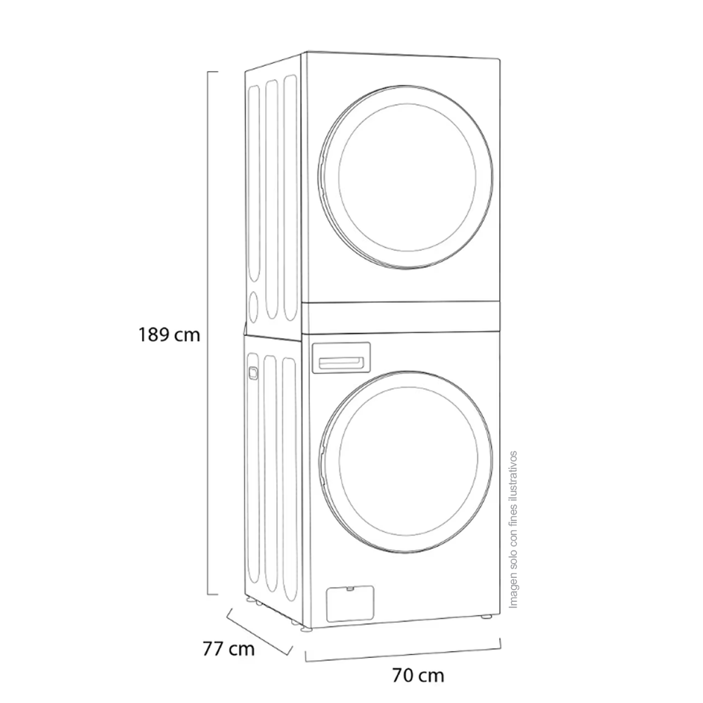 Centro de lavado a gas de 22kg WK22VS6P LG, color silver, panel central intuitivo, tecnología AI DD, lavado TurboWash 360