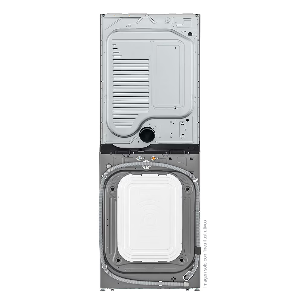 Centro de lavado a gas de 22kg WK22VS6P LG, color silver, panel central intuitivo, tecnología AI DD, lavado TurboWash 360
